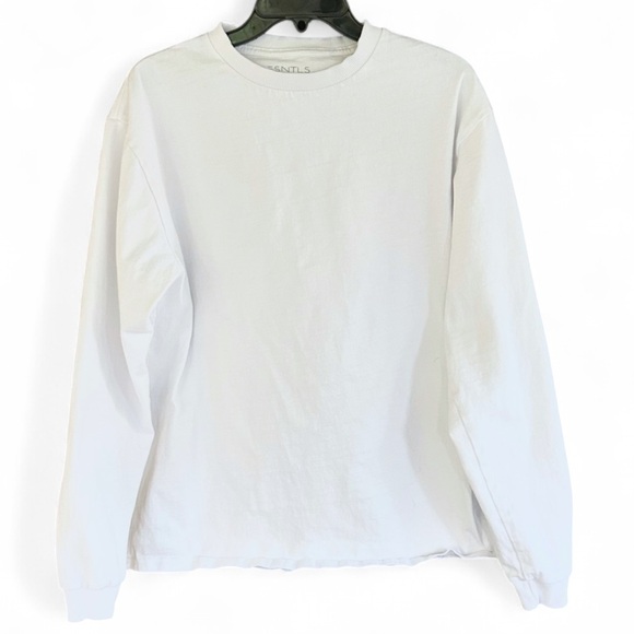 Esntls Other - ESNTLS Cotton Hemp White Crew Neck Long Sleeve Relaxed Shirt Athleisure Men’s S